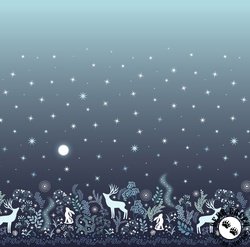 Lewis and Irene Fabrics A Winter's Moon Double Edge Border Panel