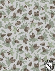 Wilmington Prints Timberland Trails Pine Cone Toss Gray