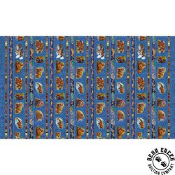 P&B Textiles Bear in Mind Decorative Bear Stripe Blue/Multi