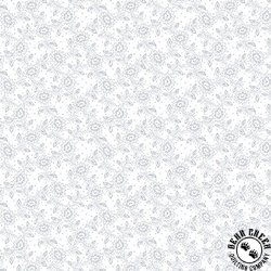 Henry Glass Quilters Flour VI Small Sunflower White on White Henry Glass Quilters Flour VI Small Sunflower White on White