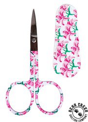 Allary Embroidery Scissors with Matching Leather Sheath - Pink Lily