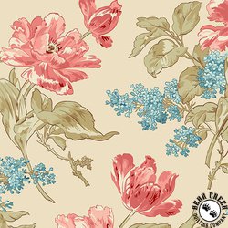 Andover Fabrics Lighthouse Front Porch Bouquet Sand