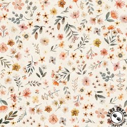 QT Fabrics HedgeHugs Floral Toss Cream QT Fabrics HedgeHugs Floral Toss Cream