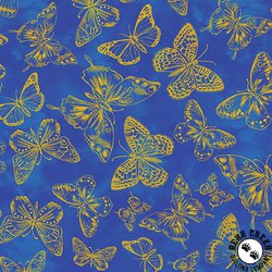 Benartex Metallic Impressions Butterfly Impressions Cobalt Benartex Metallic Impressions Butterfly Impressions Cobalt