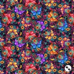 Blank Quilting Luminous Haven Butterflies Turquoise