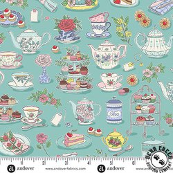 Andover Fabrics Afternoon Tea Time Teal