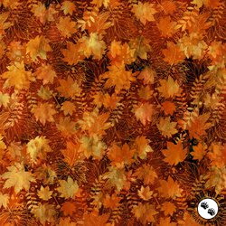 In the Beginning Fabrics Falling Leaves Collage Rust