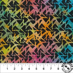 Northcott Banyan Batiks Line Work Pinwheels Black