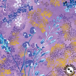 Benartex Metallic Impressions Metallic Sprigs Violet Benartex Metallic Impressions Metallic Sprigs Violet