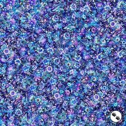 QT Fabrics Fantasia Packed Floral Blue QT Fabrics Fantasia Packed Floral Blue