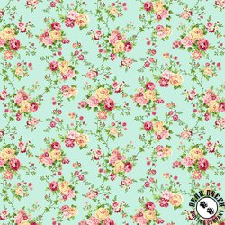 Henry Glass Serene Garden Floral Vines Aqua Henry Glass Serene Garden Floral Vines Aqua