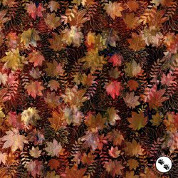 In the Beginning Fabrics Falling Leaves Collage Multi