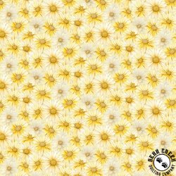 Timeless Treasures Forest Whisper Packed Daisy Yellow