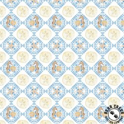 P&B Textiles Sea Whispers Set Sand Dollar Diamonds Cream/Blue P&B Textiles Sea Whispers Set Sand Dollar Diamonds Cream/Blue