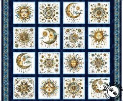 QT Fabrics Bohemian Sunrise Celestial Patches Block Panel QT Fabrics Bohemian Sunrise Celestial Patches Block Panel
