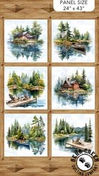 Northcott Lakeside Retreat Panel Brown/Multi