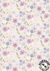 Lewis and Irene Fabrics Floral Song Floral Art Light Pink