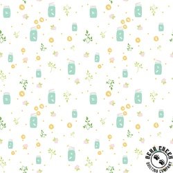 Riley Blake Designs Summer Skies and Fireflies Fireflies White