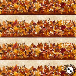 In the Beginning Fabrics Falling Leaves Border Multi