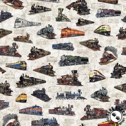 QT Fabrics Steam & Steel Trains Birch QT Fabrics Steam & Steel Trains Birch