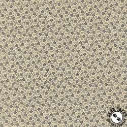 Moda Bluebird's Nest Flowering Vine Tan/Blue