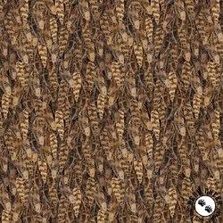Clothworks Night Whispers Feathers Dark Caramel