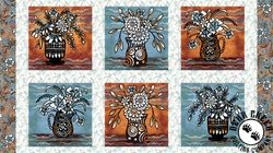 P&B Textiles Still Life Flower Vase Block Panel Multi P&B Textiles Still Life Flower Vase Block Panel Multi