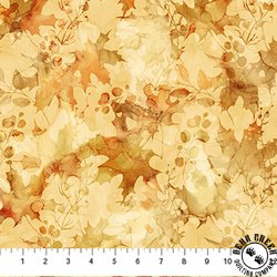 Northcott Autumn Breeze Leaf Texture Ochre