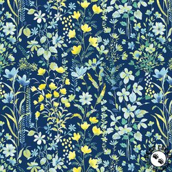 Windham Fabrics Buttercup Flower Garden Navy