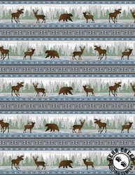 Wilmington Prints Timberland Trails Border Stripe Multi Wilmington Prints Timberland Trails Border Stripe Multi