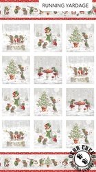 Northcott The Christmas Mouse Blocks White/Multi