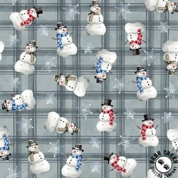 Henry Glass Hollyville Manor Tossed Snowmen Slate Gray Henry Glass Hollyville Manor Tossed Snowmen Slate Gray