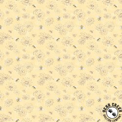 Clothworks Daisy Field Floral Sketch Light Gold