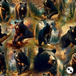 Blank Quilting Wilderness Song Bears Black Blank Quilting Wilderness Song Bears Black
