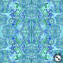 P&B Textiles Kaleidoscope 108 Inch Wide Backing Fabric Blue/Green
