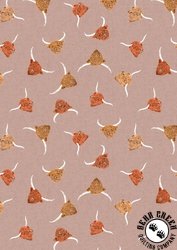 Lewis and Irene Fabrics Highlands Cows Light Brown Lewis and Irene Fabrics Highlands Cows Light Brown