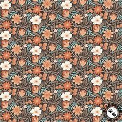 Clothworks Perfect Blend Floral Dark Brown