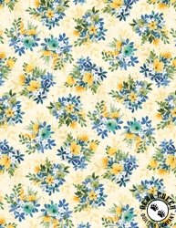 Wilmington Prints Sunlit Serenade Tossed Bouquets Light Yellow Wilmington Prints Sunlit Serenade Tossed Bouquets Light Yellow