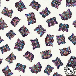 QT Fabrics Night Flight Butterfly Toss Beige QT Fabrics Night Flight Butterfly Toss Beige