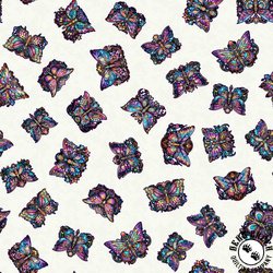 QT Fabrics Night Flight Butterfly Toss Beige