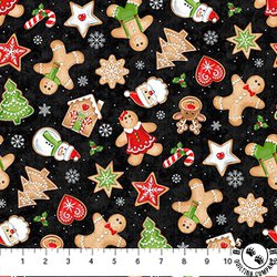 Northcott Sugar Coated Cookies Black/Multi