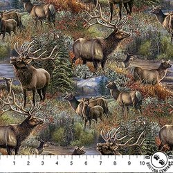 Northcott Timber Trails Naturescapes Elk Scenic Green/Multi