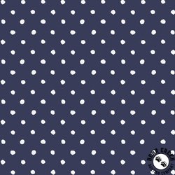 P&B Textiles Indigo Song Polka Dots Navy/White