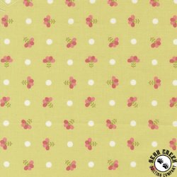 Moda In The Garden Dotted Sprig Light Lime