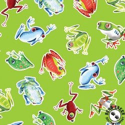 Benartex Rainforest Glow Hop to It Lime Green Benartex Rainforest Glow Hop to It Lime Green