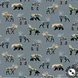 Benartex Into the Wild Wildlife Allover Grey/Multi Benartex Into the Wild Wildlife Allover Grey/Multi