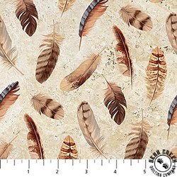 Northcott Naturescapes Pheasant Grove Feather Toss Beige/Multi