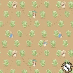 Riley Blake Designs Peter Rabbit and Benjamin Bunny Lettuce Patch Tan