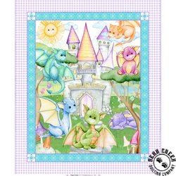 In The Beginning Fabrics Dragon Friends Panel Multi
