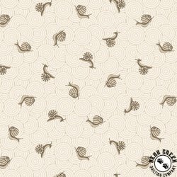 Studio E Fabrics Ashdown Forest Snail Pale Ecru